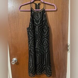 Saylor black and gold sequin minidress